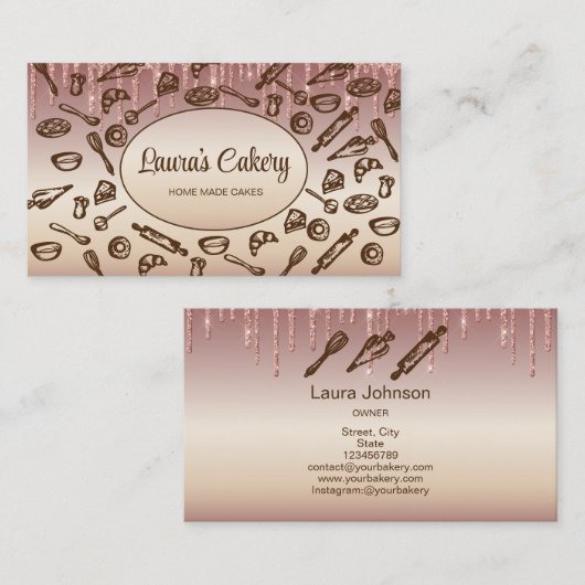 Business Card Backen und Kochen Visitenkarte (Vorne/Hinten)