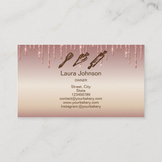 Business Card Backen und Kochen Visitenkarte (Rückseite)