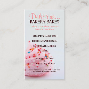 Business Card Bäckerei Blue Pink Visitenkarte
