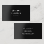 Business Card beruflich Black Gray Manager Visitenkarte (Vorne/Hinten)