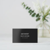 Business Card beruflich Black Gray Manager Visitenkarte (Stehend Vorderseite)