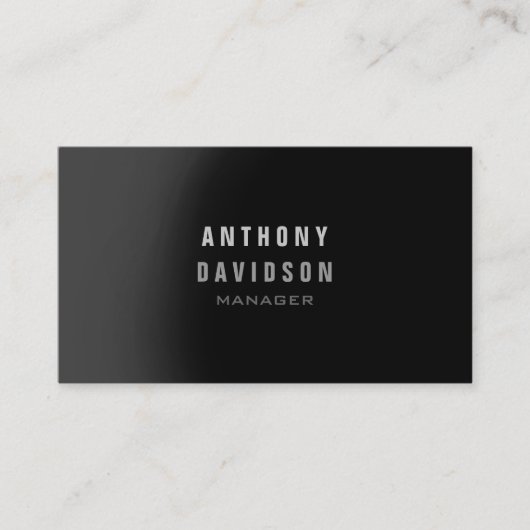 Business Card beruflich Black Gray Manager Visitenkarte (Vorderseite)