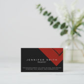 Business Card Black Red Architect Visitenkarte (Stehend Vorderseite)