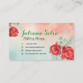 Business Card Blue and Red Floral Company Begleitkarte (Rückseite)