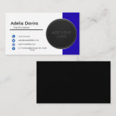 Business Card  Blue with Simple Logo and Text  Visitenkarte (Vorne/Hinten)