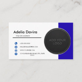 Business Card  Blue with Simple Logo and Text  Visitenkarte