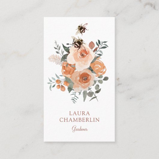 Business Card "Blumen und Bienen" Visitenkarte (Vorderseite)