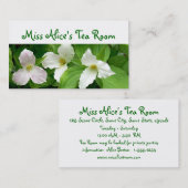 BUSINESS CARD, Blumenstrauß, "Three Trillium" , Fo Visitenkarte (Vorne/Hinten)