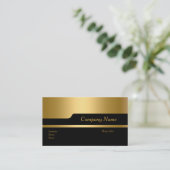 Business Card Company Elegante Black Gold Aktualis Visitenkarte (Stehend Vorderseite)