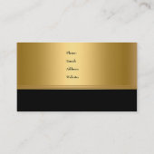 Business Card Company Elegante Black Gold Aktualis Visitenkarte (Rückseite)