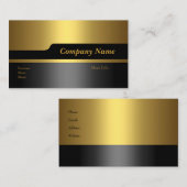 Business Card Company Elegantes Schwarzes Gold Visitenkarte (Vorne/Hinten)