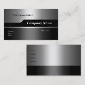 Business Card Company Elegantes Schwarzes Silber Visitenkarte (Vorne/Hinten)