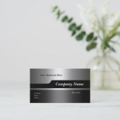 Business Card Company Elegantes Schwarzes Silber Visitenkarte (Stehend Vorderseite)