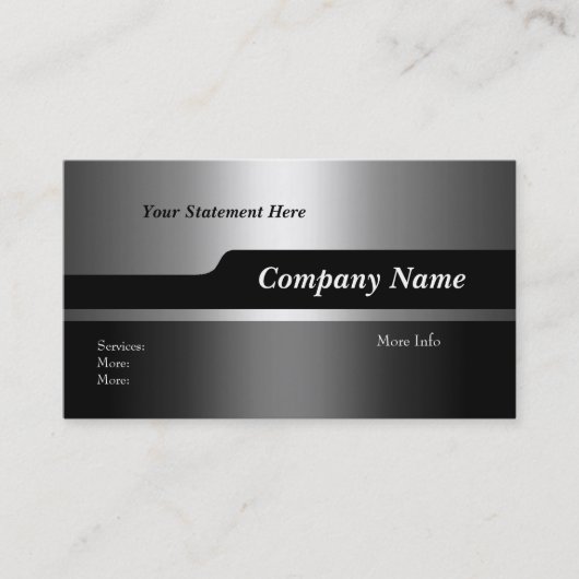 Business Card Company Elegantes Schwarzes Silber Visitenkarte (Vorderseite)