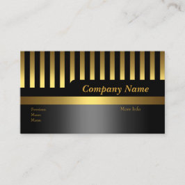 Business Card Company Stripe Black Gold Visitenkarte