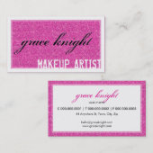 BUSINESS CARD cooler Grunge Glitzer heiß rosa Visitenkarte (Vorne/Hinten)