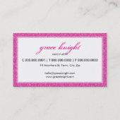 BUSINESS CARD cooler Grunge Glitzer heiß rosa Visitenkarte (Rückseite)