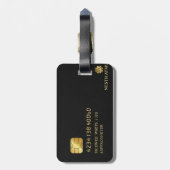 Business Card Custom Black VIP Gepäckanhänger (Rückseite vertikal)