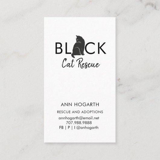Business Card der Black Cat Rescue Organisation Visitenkarte (Vorderseite)