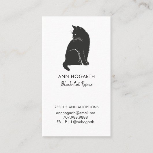 Business Card der Black Cat Rescue Organisation Visitenkarte (Vorderseite)