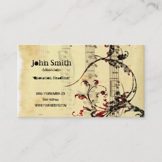 Business Card der Musikbranche Visitenkarte (Vorderseite)