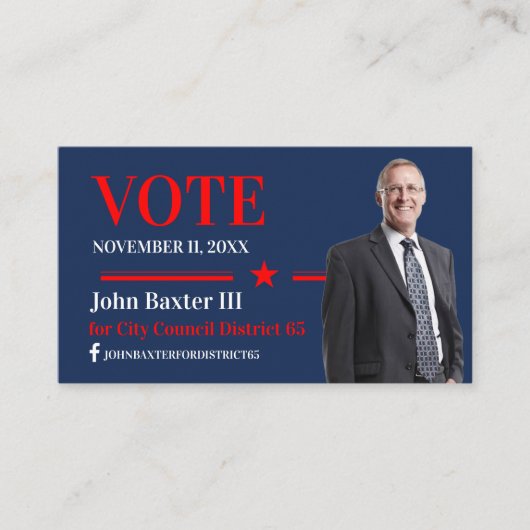 Business Card des amerikanischen Politischen Büros Visitenkarte (Vorderseite)