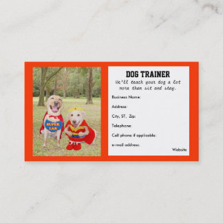 Business Card des anpassbaren Dog Trainers Visitenkarte