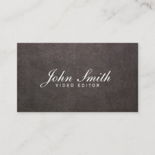 Business Card des Classy Dark Leather Video Editor Visitenkarte