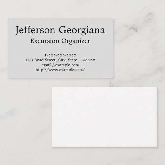 Business Card des Classy & Elegante Exkursion Orga Visitenkarte (Vorne/Hinten)