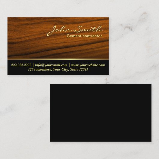 Business Card des Classy Woodgrain Contractor Visitenkarte (Vorne/Hinten)
