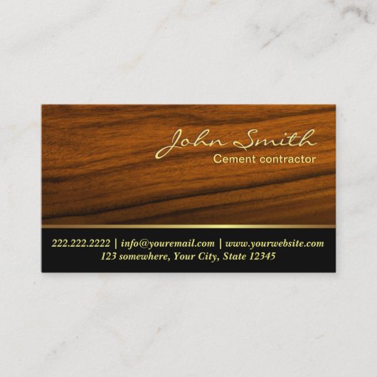 Business Card des Classy Woodgrain Contractor Visitenkarte (Vorderseite)