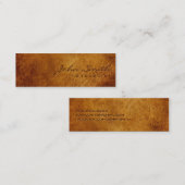Business Card des Dark Brown Leather Geologen Mini Visitenkarte (Vorne/Hinten)