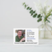 Business Card des gecharterten Fotos Visitenkarte (Stehend Vorderseite)