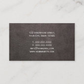 Business Card des klassischen Dark Leather Teacher Visitenkarte (Rückseite)