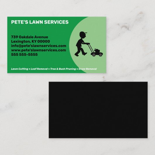 Business Card des Lawn Service Company Visitenkarte (Vorne/Hinten)