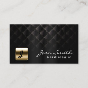 Business Card des Luxus Black & Gold Cardiologen Visitenkarte