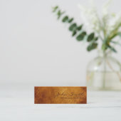 Business Card des Ölingenieurs aus dunklem Leder Mini Visitenkarte (Stehend Vorderseite)