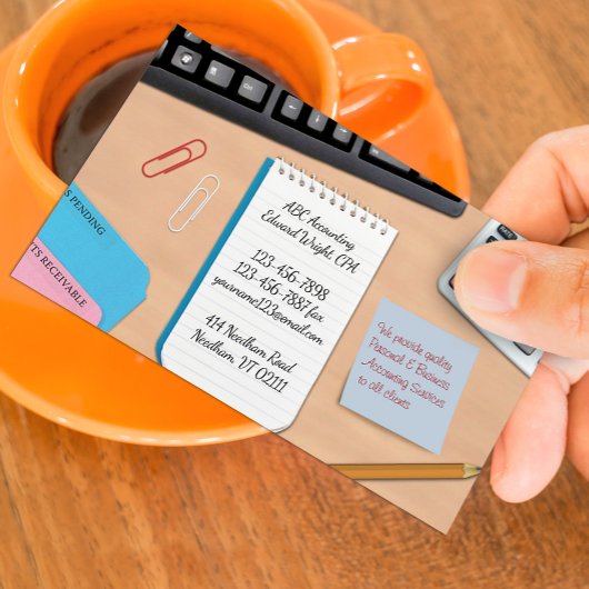 Business Card des Rechnungsbüros Visitenkarte