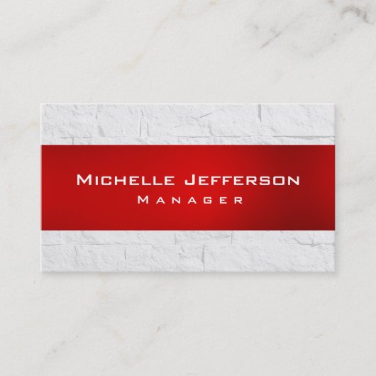 Business Card des Red Gray Wall Brick Pattern Mana Visitenkarte (Vorderseite)