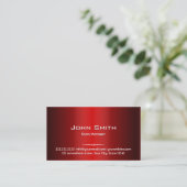 Business Card des Red Metal Sales Manager Visitenkarte (Stehend Vorderseite)