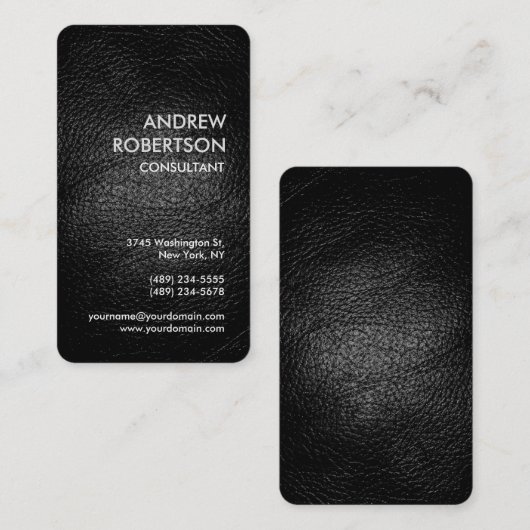 Business-Card des "Rounded Leather Effect Manager" Visitenkarte (Vorne/Hinten)