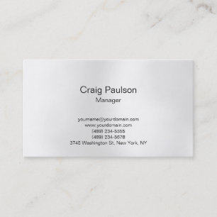 Business Card des schlichten Grau White Lights Man Visitenkarte