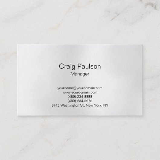 Business Card des schlichten Grau White Lights Man Visitenkarte (Vorderseite)