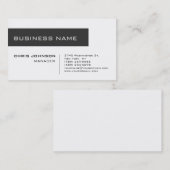 Business Card des White Gray Contemporary Manager Visitenkarte (Vorne/Hinten)