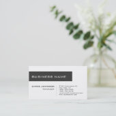 Business Card des White Gray Contemporary Manager Visitenkarte (Stehend Vorderseite)
