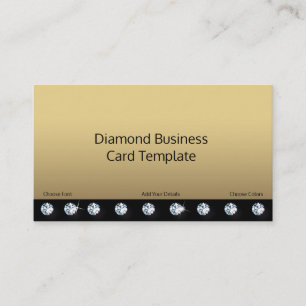 Business Card Design Gold und Diamond Kristall Visitenkarte