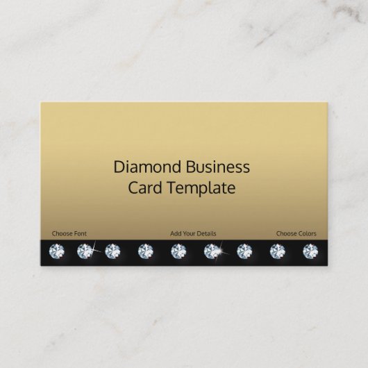 Business Card Design Gold und Diamond Kristall Visitenkarte (Vorderseite)