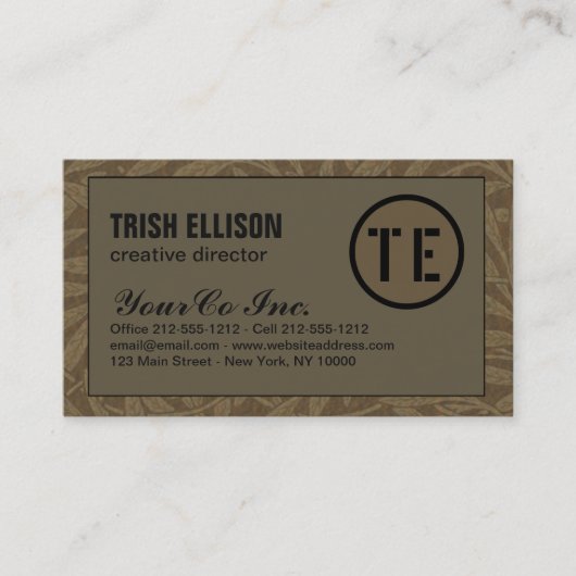 Business Card Earthy Kraft Custom Template Modern Visitenkarte (Vorderseite)