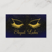 Business Card Elegant für Navy & Gold Lash Technik Visitenkarte (Vorderseite)