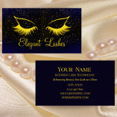 Business Card Elegant für Navy & Gold Lash Technik Visitenkarte